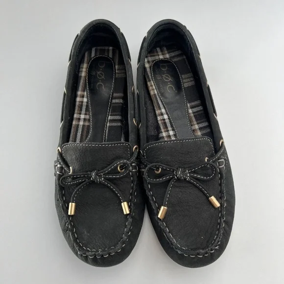B.Ø.C Born Women's Black Leather Loafer size 7.5M - Picture 2 of 8